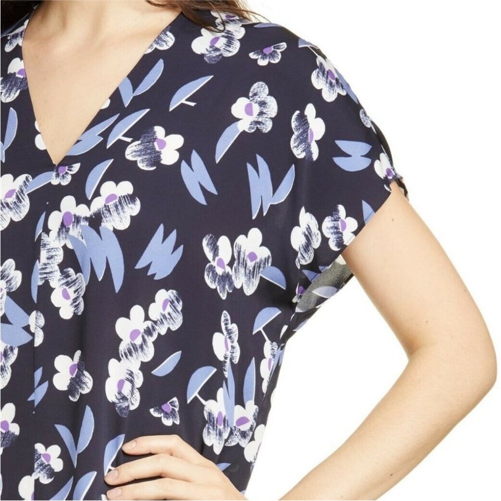 LEWIT Thali Navy Blue Floral Print Top NWT - Small - Picture 3 of 6